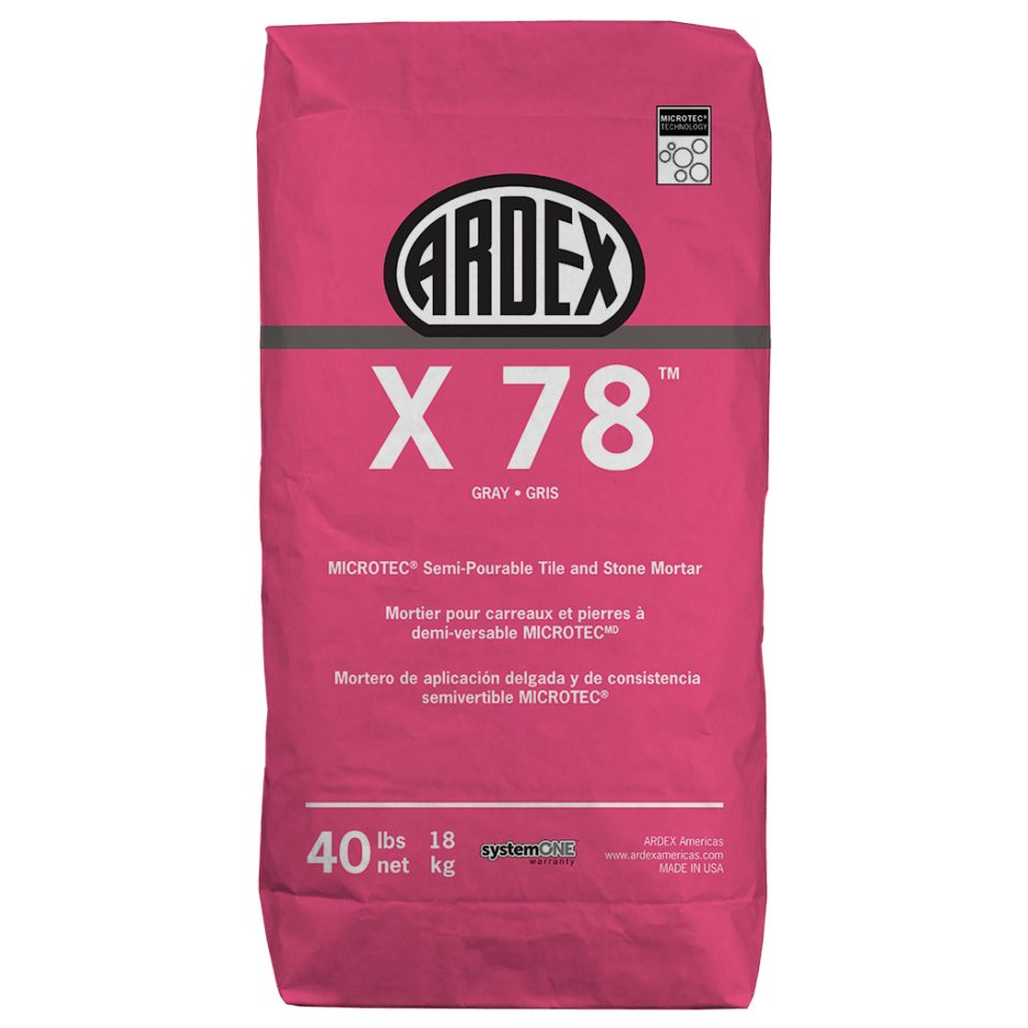 ARDEX X 78 MICROTEC semi-pourable tile and stone mortar