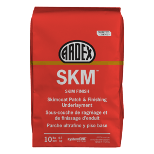 ARDEX SKM skimcoat patch and finishing underlayment product packaging