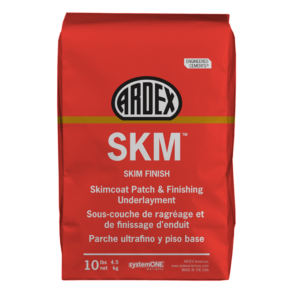 ARDEX SKM skimcoat patch and finishing underlayment product packaging