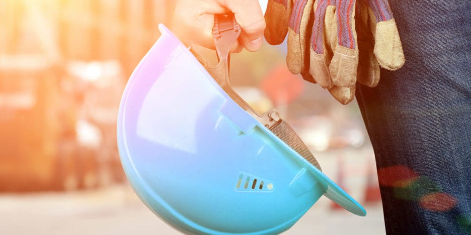 Construction worker hard hat