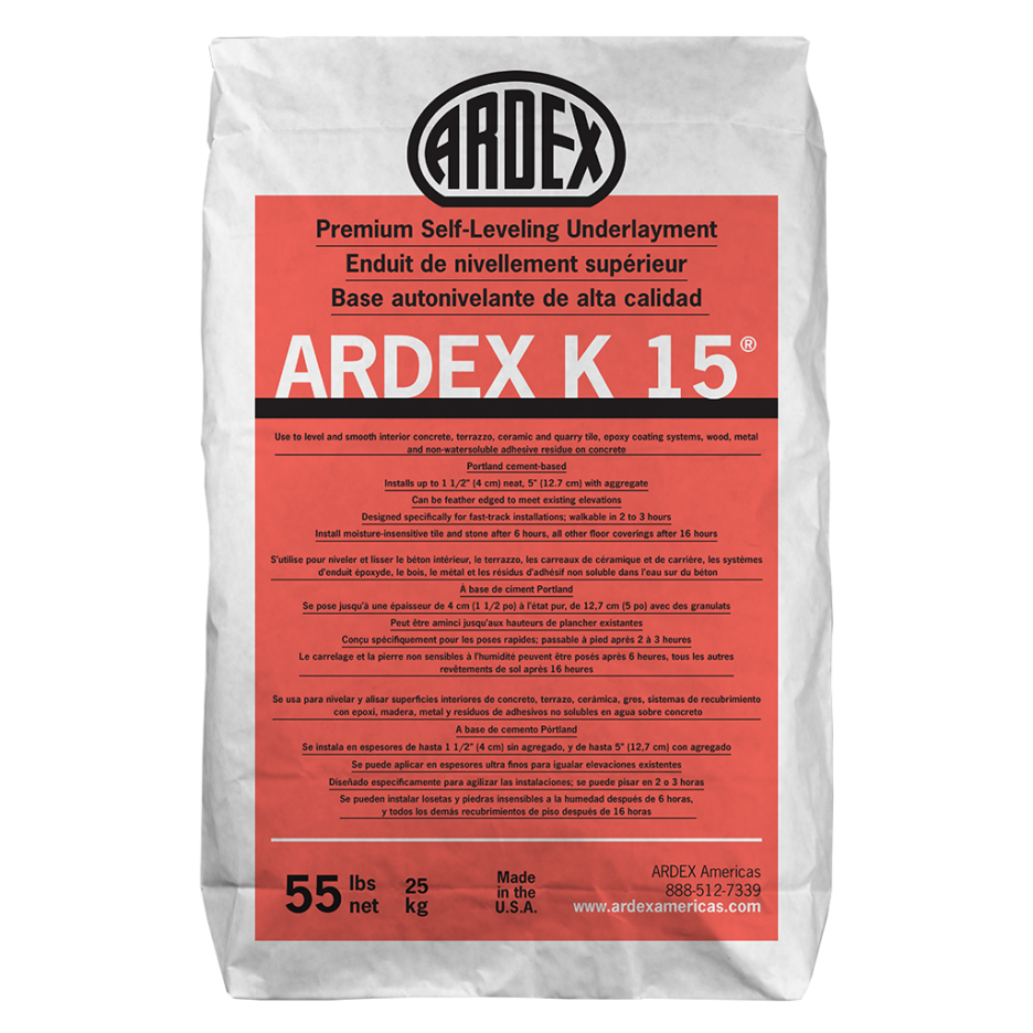 ARDEX K 15 Choose the benchmark, ARDEX K 15 selfleveling underlayment