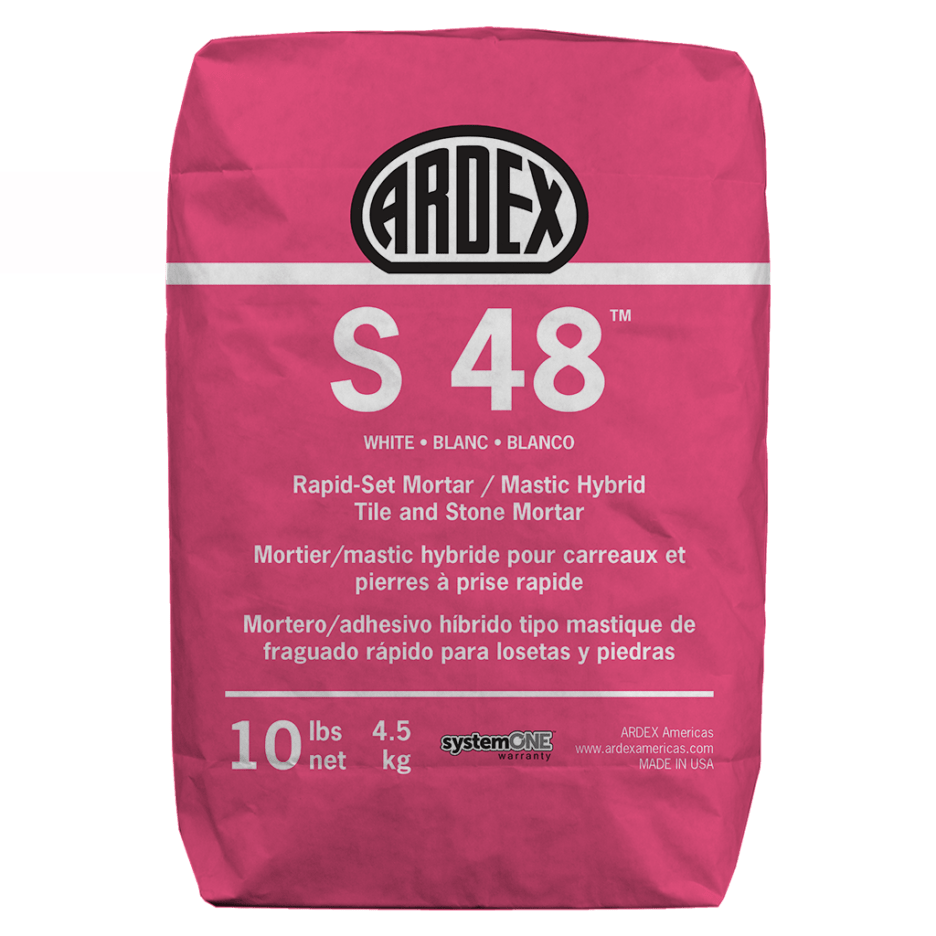 ARDEX S 48 rapid-set mortar/ mastic hybrid for glass tile