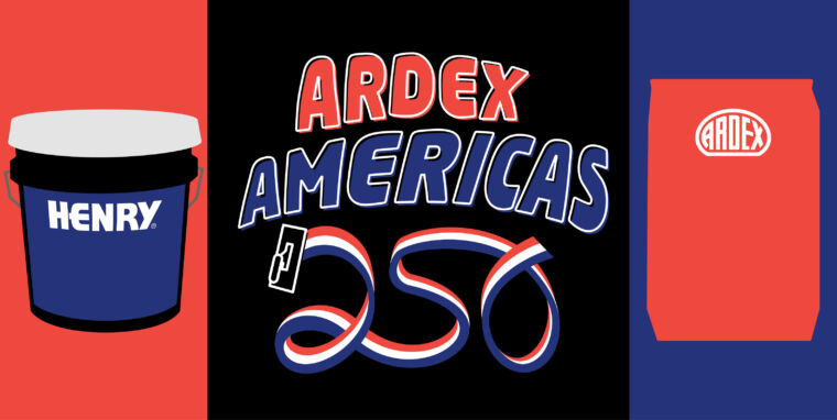 America Built By You campaign banner celebrating America's builders and inviting contractors to submit ARDEX and HENRY projects.
