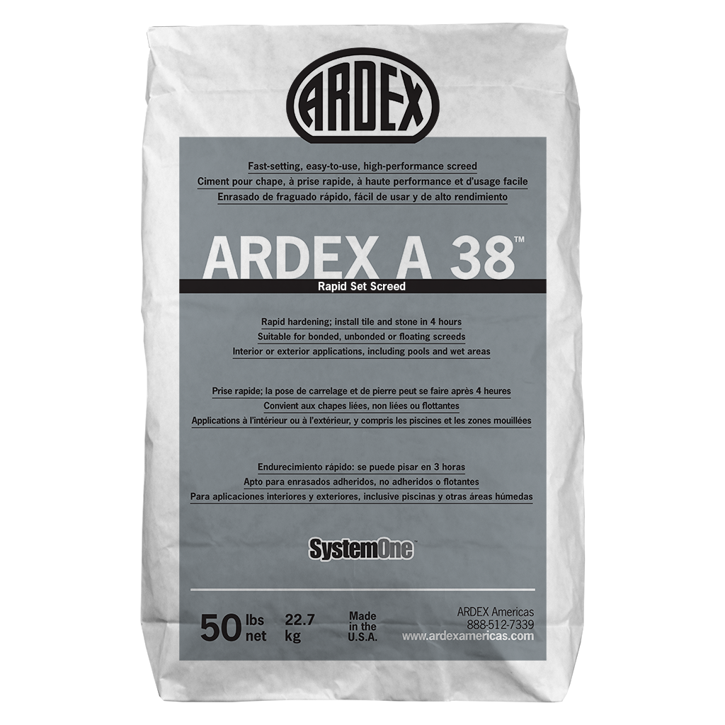 ARDEX A 38 rapid set screed that sets, hardens and dries