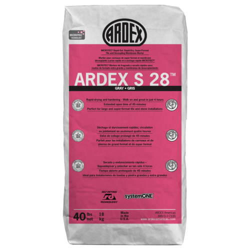 ARDEX S 28 MICROTEC rapid set and dry, super format tile mortar